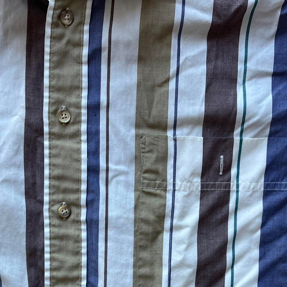 Single Needle Tailoring Roundtree Polo Mens XL Striped Gingham Business Casual - Picture 4 of 6